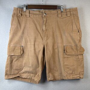 Duluth Trading Co Flex Fire Hose Canvas Utility Cargo Shorts Mens 42 Relaxed Fit